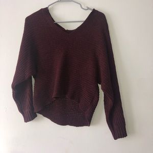 American eagle cropped sweater (maroon color)